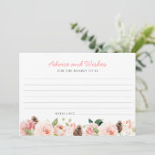 Elégante carte de conseil et de souhaits floraux r (Debout devant)