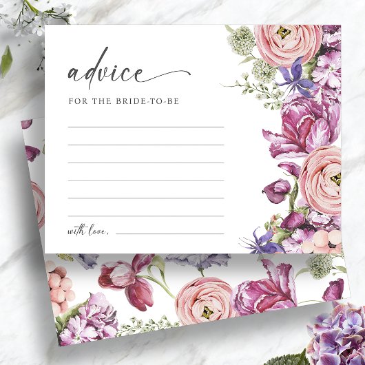 Elégante carte de conseil florale colorée