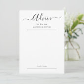 Elégante carte de conseil Mariage de script noir (Debout devant)