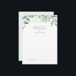 Elégante carte de conseil Mariage de verdure<br><div class="desc">Cette carte de conseil mariage de verdure élégante est parfaite pour un mariage simple et peut être utilisée pour n'importe quel événement. L'élégant design moderne présente un agencement botanique naturel d'eucalyptus, de feuilles et de plantes avec un accent subtil de lave-linge vert menthe. Ces cartes de conseil peuvent être utilisées...</div>