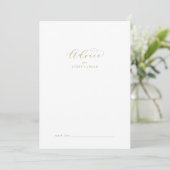 Elégante carte de conseil Mariage Gold Script (Debout devant)