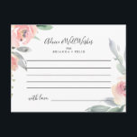 Elégante carte de conseil Mariage rose-bleu<br><div class="desc">Cette élégante carte de conseil aux mariages floraux et roses est parfaite pour une mariage moderne. Le design se compose de roses roses et de pivoines dessinés à la main avec des feuilles verts et gris, inspirant la beauté naturelle. Ces cartes sont parfaites pour un mariage, une douche nuptiale, un...</div>