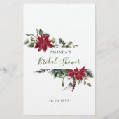 Elégante carte de conseil nuptiale Poinsettia Wate (Dos)