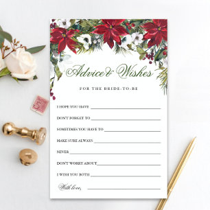 Elégante carte de conseil nuptiale Poinsettia Wate