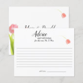 Elégante Carte de conseil Tulipes Roses Douces (Devant / Derrière)