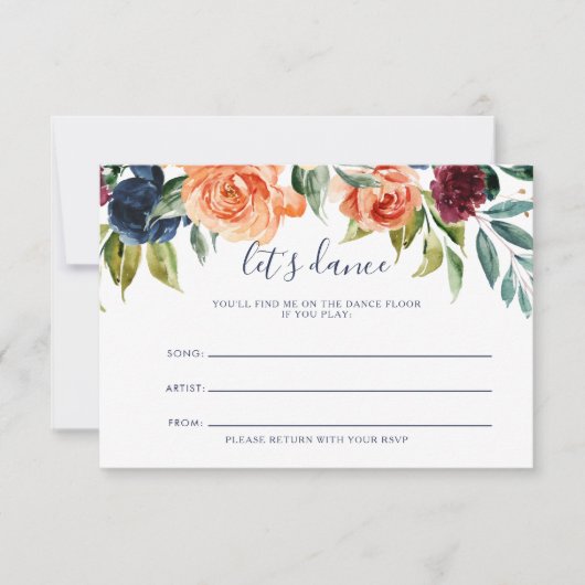 Elégante carte de demande de chansons de Mariage f (Devant)