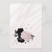 Élégante carte de détail de fleurs roses noires (Dos)