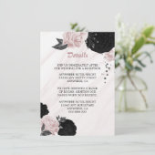 Élégante carte de détail de fleurs roses noires (Debout devant)