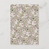 Elégante carte de détails de Mariage Brown floral (Dos)