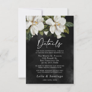 Elégante carte de détails Mariage de Magnolia blan