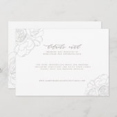 Elégante carte de détails mariage floral (Devant / Derrière)