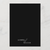 Elégante carte de détails Mariage noir et blanc (Dos)