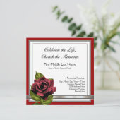 Élégante carte de deuil de Rose Rouge (Debout devant)