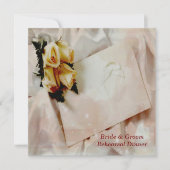 Élégante Carte de Dîner de répétition ivoire et ro (Devant)