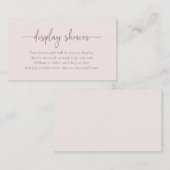 Élégante carte de douche d'écran rose (Devant / Derrière)