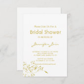 Elégante carte de douche nuptiale en or Script, (Devant / Derrière)