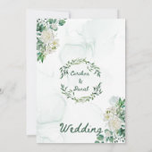 Elégante carte de Faire-part de mariage à eau vert (Dos)