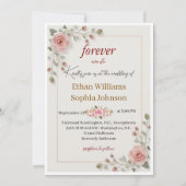 Elégante carte de Faire-part de mariage Florale So (Devant)