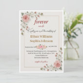 Elégante carte de Faire-part de mariage Florale So (Debout devant)