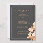 Elégante carte de Faire-part de mariage noir Rose (Dos)