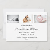 Elégante carte de Faire-part de naissance de Noël  (Dos)