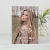 Élégante carte de Faire-part d'une photo (Debout devant)