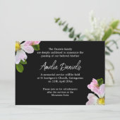 Elégante carte de Faire-part funéraire Rose de pay (Debout devant)