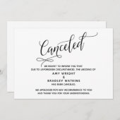Élégante carte de Faire-part Mariage annulée (Devant / Derrière)