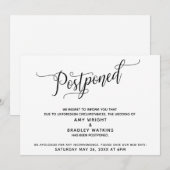 Élégante carte de Faire-part Mariage reportée (Devant / Derrière)