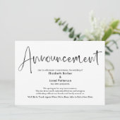 Élégante carte de Faire-part Mariage simple report (Debout devant)