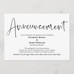 Élégante carte de Faire-part simple reportée