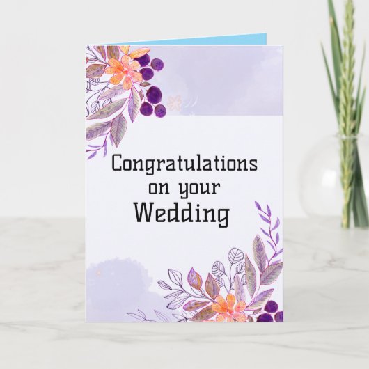 Elégante carte de félicitations mariage (Devant)