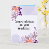 Elégante carte de félicitations mariage (Fleur jaune)