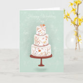 Élégante carte de félicitations pour gâteau de mar (Fleur jaune)