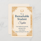 Elégante carte de félicitations pour un Stud Remar (Devant / Derrière)