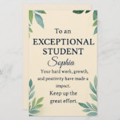 Elégante carte de félicitations pour une St Except (Devant / Derrière)