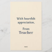 Elégante carte de félicitations pour une St Except (Dos)