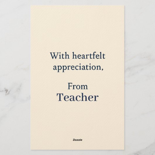 Elégante carte de félicitations pour une St Except (Dos)