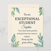 Elégante carte de félicitations pour une St Except (Devant / Derrière)