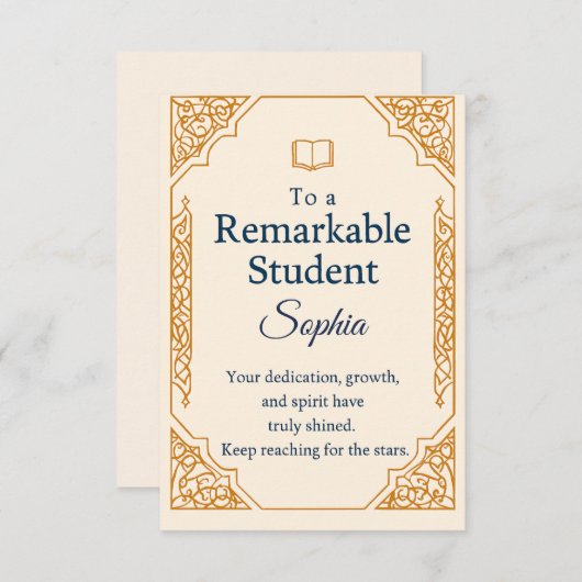 Elégante carte de félicitations pour une St Except (Devant / Derrière)