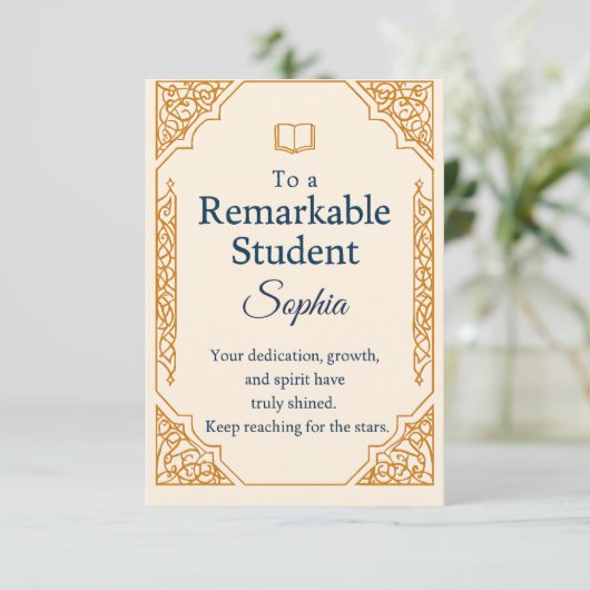 Elégante carte de félicitations pour une St Except (Debout devant)