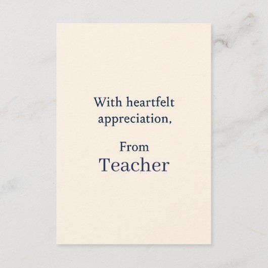 Elégante carte de félicitations pour une St Except (Dos)