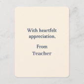 Elégante carte de félicitations pour une St Except (Dos)