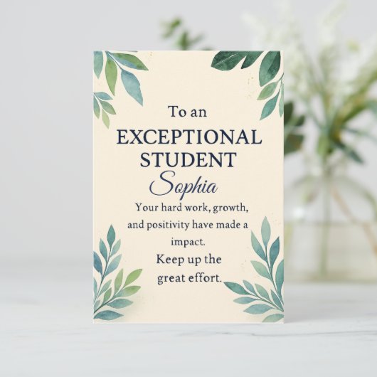 Elégante carte de félicitations pour une St Except (Debout devant)