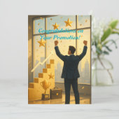 Élégante carte de félicitations promotionnelles (Debout devant)