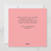 Elégante carte de Fête des Mères Rose Printemps Fl (Dos)