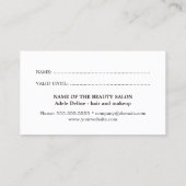 Elégante carte de fidélité à ciseau gris blanc Fau (Dos)