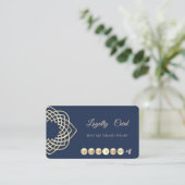 Elégante carte de fidélité Blue Gold moderne (Debout devant)