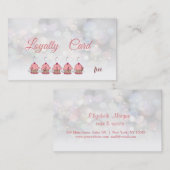 Élégante carte de fidélité Bokeh Cupcakes (Devant / Derrière)