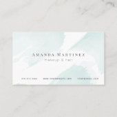 Elégante carte de fidélité du salon d'aquarelle bl (Dos)